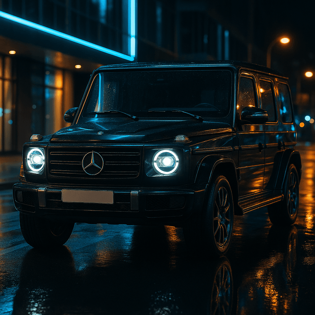 Commercial shot with a premium car